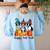 Boston Terrier Dog Lover Fall Ya'Ll Halloween Costume Men Women Women's Sweatshirt Back Print Light Blue