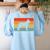 Boston Terrier Dog Lover Retro Vintage Cool For Dog Owner Women's Sweatshirt Back Print Light Blue