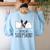 Boston Terrier Dog Lovers Sleepshirt Apparel Men Women Women's Sweatshirt Back Print Light Blue