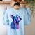 Boston Terrier Dog For a Boston Terrier Mom Women's Sweatshirt Back Print Light Blue
