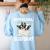 Boston Terrier Dog Official Sleepshirt Pajamas Nightgown For Men Women Girls Kids Women's Sweatshirt Back Print Light Blue