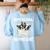 Boston Terrier Dog Official Sleepshirt Pajamas Nightgown For Men Women Kids Women's Sweatshirt Back Print Light Blue