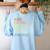 Boston Terrier Dog Owner Coffee Lovers Quote Vintage Retro For Men Women Women's Sweatshirt Back Print Light Blue