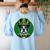 Boston Terrier Dog St Patricks Day Irish Pet Lover Men Women Kids Women's Sweatshirt Back Print Light Blue