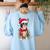 Boston Terrier Dog Ugly Christmas Dog Xmas For Men Women Kids Women's Sweatshirt Back Print Light Blue