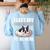 Boston Terrier Dog Women's Sweatshirt Back Print Light Blue