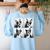 Boston Terrier Dogs With Sunglasses Photo Pets Meme Women's Sweatshirt Back Print Light Blue