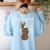Boston Terrier Who Farted Women's Sweatshirt Back Print Light Blue