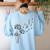 Boston Terrier Flower Fly Dandelion Dog Lover Dog Dad Women's Sweatshirt Back Print Light Blue