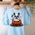 Boston Terrier Ghost Boo Halloween Kids Women's Sweatshirt Back Print Light Blue