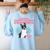 Boston Terrier Grandma Bostie Dog Owner Boston Terrier Men Women Women's Sweatshirt Back Print Light Blue