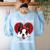 Boston Terrier Grandma Dog Owner Boston Terrier For Men Women Women's Sweatshirt Back Print Light Blue