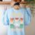 Boston Terrier Grandpa Dog Lover Father's Day Premium Women's Sweatshirt Back Print Light Blue