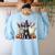 Boston Terrier Halloween Costume Mummy Witch Ghost Dog Lover For Men Women Kids Women's Sweatshirt Back Print Light Blue