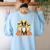 Boston Terrier Halloween Dog Lover Pumpkin Costume Women's Sweatshirt Back Print Light Blue