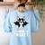 Boston Terrier Halloween Shirt Did Someone Say Treat Women's Sweatshirt Back Print Light Blue