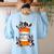 Boston Terrier Happy Pills T-Shirt Women's Sweatshirt Back Print Light Blue