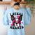 Boston Terrier Heart Glasses Girls Bostie Valentines Day Women's Sweatshirt Back Print Light Blue