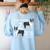Boston Terrier Humor Bostie Dog Lover For Men Women Kids Women's Sweatshirt Back Print Light Blue