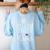 Boston Terrier Mama Boston Terrier Lover Shirt Women's Sweatshirt Back Print Light Blue