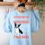 Boston Terrier Mom American Gentleman Dog Lover Mother's Day Women's Sweatshirt Back Print Light Blue