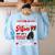 Boston Terrier Mom American Gentleman Dog Mother's Day Women's Sweatshirt Back Print Light Blue