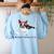 Boston Terrier Mom Bandana Boston Terrier Dog Women's Sweatshirt Back Print Light Blue