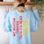 Boston Terrier Mom Dad Dog Lover Owner Women Men Women's Sweatshirt Back Print Light Blue