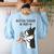 Boston Terrier Mom Dogs Mum Woman Women's Sweatshirt Back Print Light Blue