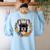 Boston Terrier Mom Floral Bostie Dog Lover Flowers Cute Women's Sweatshirt Back Print Light Blue
