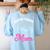 Boston Terrier Mom Women's Sweatshirt Back Print Light Blue