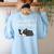 Boston Terrier Puppy Sweet Dreams Pajama For Bedtime Tank Top Women's Sweatshirt Back Print Light Blue