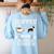 Boston Terrier Shirt Coffee And Boston Terrier Cute Dog For Men Women Girls Kids Women's Sweatshirt Back Print Light Blue
