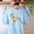 Boston Terrier Tacos Mexican Cinco De Mayo Taco Women's Sweatshirt Back Print Light Blue