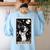 Boston Terrier Tarot Card Star With The Moon Men Women Kids Women's Sweatshirt Back Print Light Blue