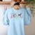 Boston Terrier Tie Dye Heartbeat Love Dog Men Women Women's Sweatshirt Back Print Light Blue
