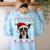 Boston Terrier Ugly Christmas Sweater Xmas For Adults Kids Women's Sweatshirt Back Print Light Blue