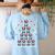 Boston Terrier Xmas Tree Lights For Men Women Boston Terrier Women's Sweatshirt Back Print Light Blue