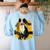 Boston Terrier s Mid-Century Modern Art s Street Grunge Women's Sweatshirt Back Print Light Blue