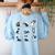 Boston Terriers Yoga Women's Sweatshirt Back Print Light Blue