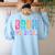 Bruh We Back Teachers Retro Back To School Boys Girls Kids Women's Sweatshirt Back Print Light Blue