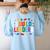 I Build Leaders Bricks Building Blocks Teacher Brick Builder Women's Sweatshirt Back Print Light Blue