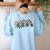 Bulldogs School Spirit Bulldog Pride Checkered Teacher Women's Sweatshirt Back Print Light Blue Bulldogs School Spirit Bulldog Pride Checkered Teacher Women's Sweatshirt Back Print Light Blue