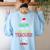 All Is Calm Said No 1st Grade Teacher Ever Christmas Teacher Women's Sweatshirt Back Print Light Blue