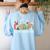 All Is Calm Said No Teacher Ever Teacher Christmas Women's Sweatshirt Back Print Light Blue