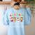 All Is Calm Xmas Kindergarten Christmas Season Teacher Women's Sweatshirt Back Print Light Blue All Is Calm Xmas Kindergarten Christmas Season Teacher Women's Sweatshirt Back Print Light Blue