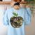 Camo Apple Camouflage Clothing School Student Camo Teacher Men Women Kids Women's Sweatshirt Back Print Light Blue