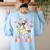 You Can't Scare Me Im A 2nd-Grade Boo Crew Teacher Halloween Women's Sweatshirt Back Print Light Blue