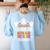 You Can't Scare Me I'm A Retired Teacher Shirt Halloween Women's Sweatshirt Back Print Light Blue