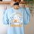 You Can't Scare Me I Teach Preschool Teacher Halloween Women's Sweatshirt Back Print Light Blue